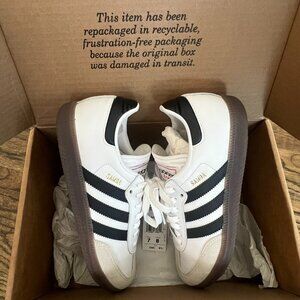 Adidas Samba OG Shoes, Women’s Size 8, Cloud White/Core Black/Gum
